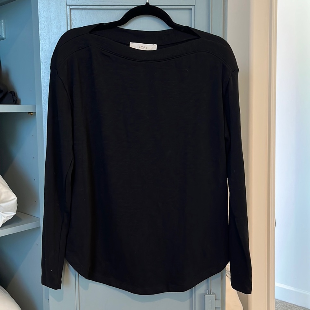 Black Loft Boatneck Top
